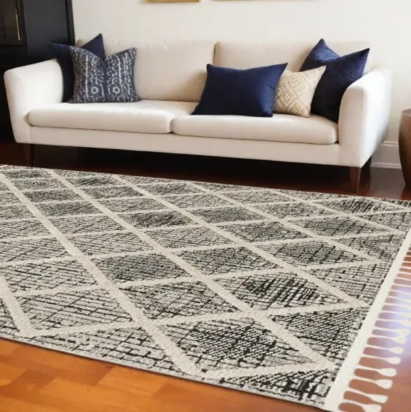 94 x 130 Polyester Rug - Charcoal