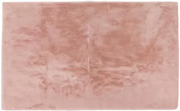 3' x 5' Luxe Faux Rabbit Fur Rectangular Rug - Blush Pink