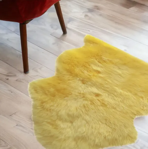 2' x 3' New Zealand Natural Sheepskin Rug - Yellow