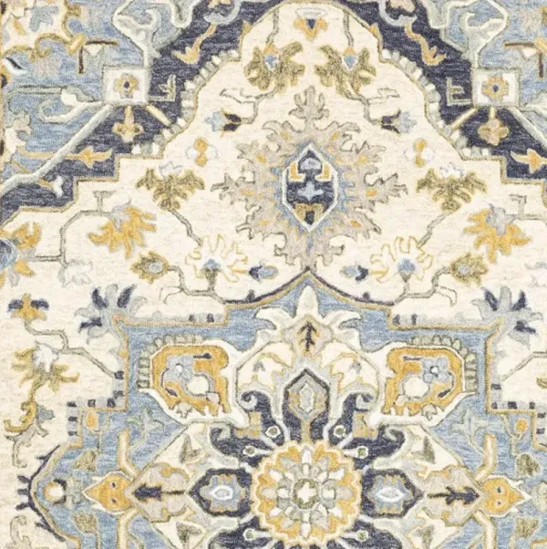 8' x 10' Bohemian Rug - Blue And Ivory
