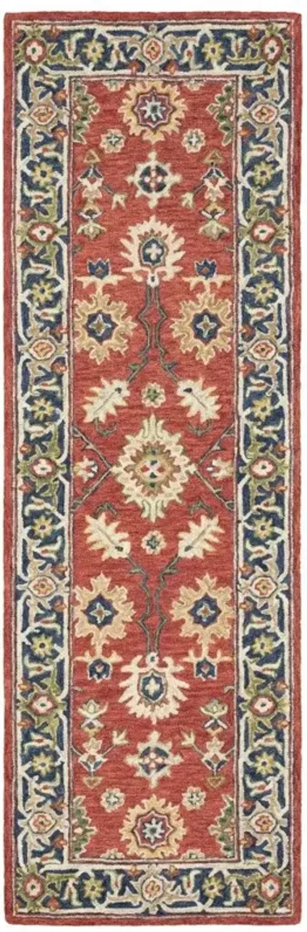 3' x 8' Bohemian Area Rug - Red And Blue