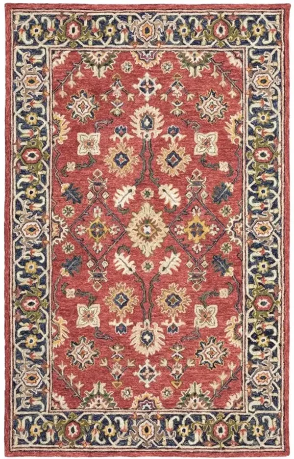 4' x 6' Bohemian Area Rug - Red And Blue