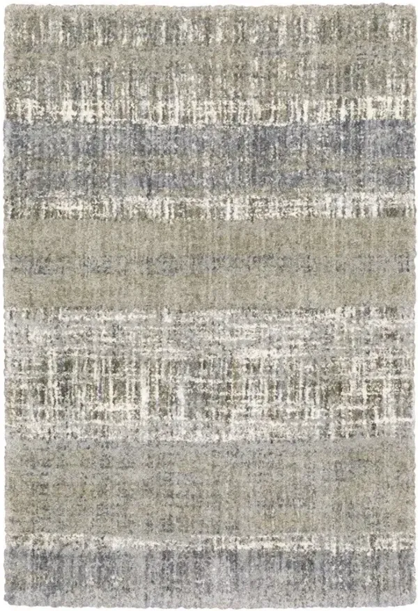 7' x 9' Abstract Lines Area Rug - Gray And Ivory