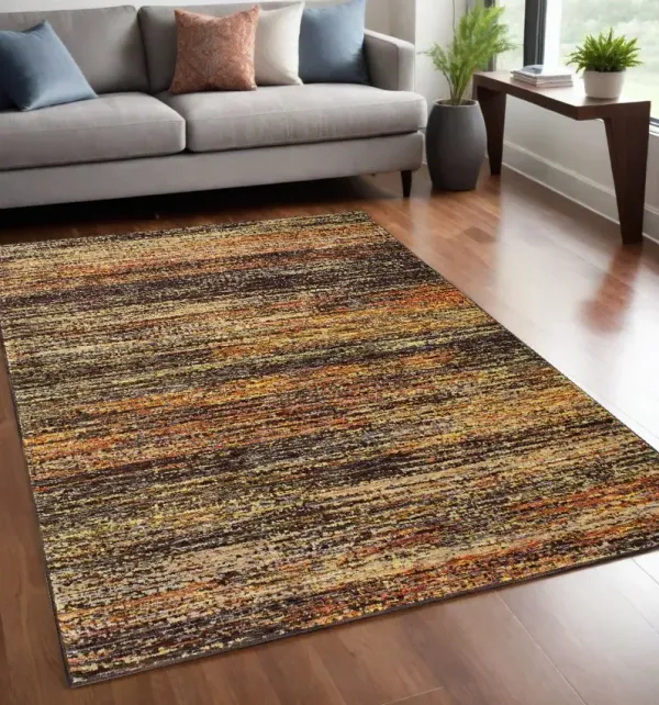 5' x 8' Abstract Area Rug - Gold And Slate