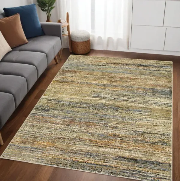 5' x 8' Abstract Area Rug - Gold And Green