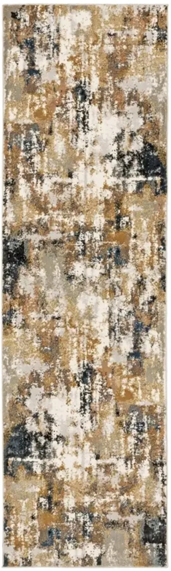 8' Abstract Sectors Indoor Runner Rug - Ivory Gray
