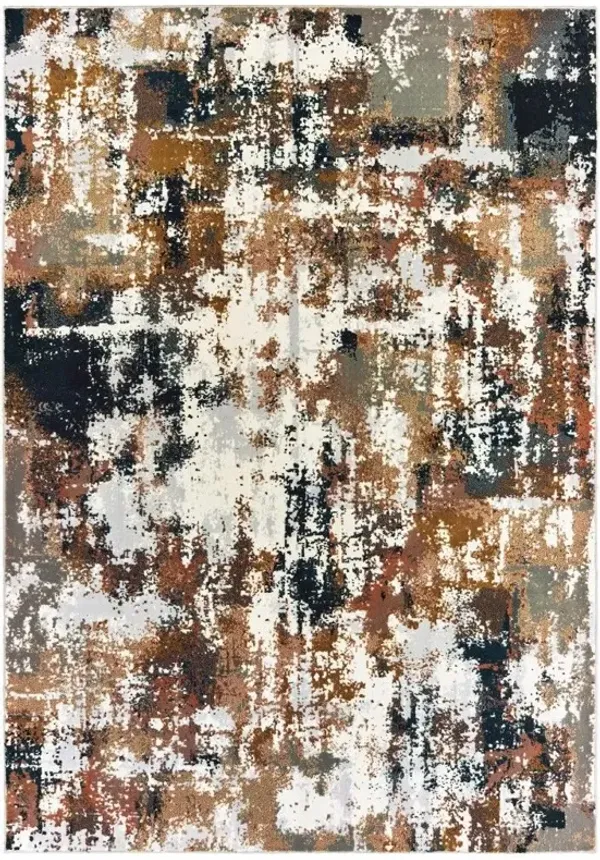 5' x 8' Abstract Sectors Indoor Area Rug - Ivory Gray