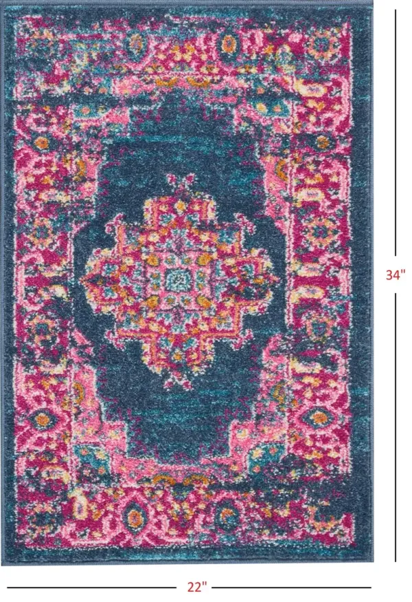 2' x 3' Power Loom Area Rug - Blue