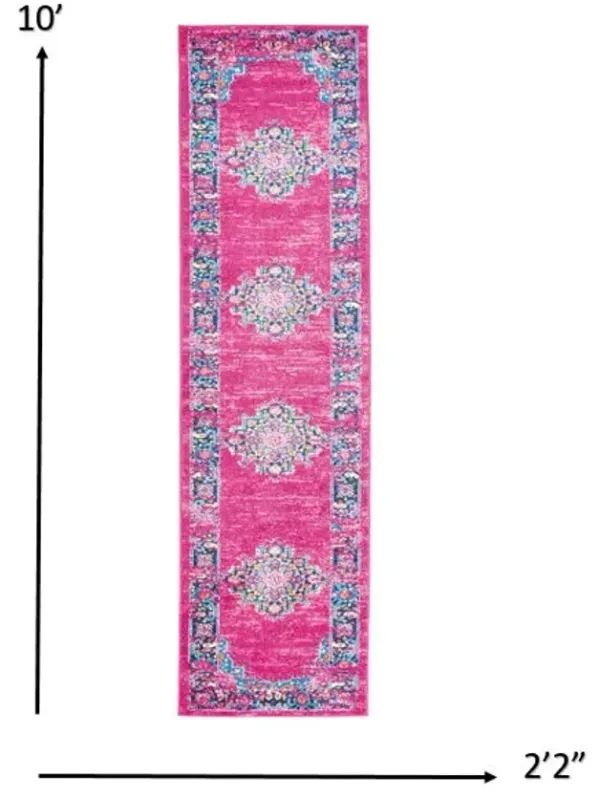 10' Power Loom Runner Rug - Fuchsia