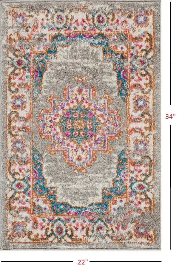2' x 3' Power Loom Area Rug - Gray
