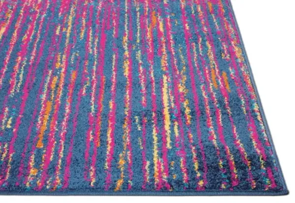3.8' x 5.8' Abstract Power Loom Area Rug - Blue And Pink