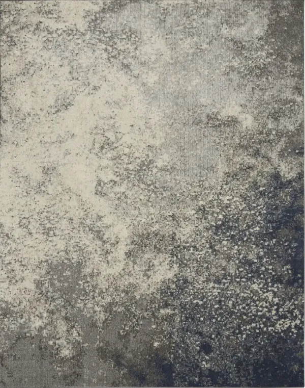 7' x 10' Power Loom Polypropylene Area Rug - Gray And Ivory