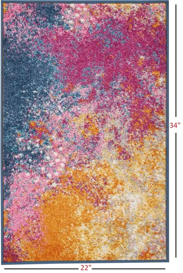 2' x 3' Abstract Power Loom Area Rug - Sunset