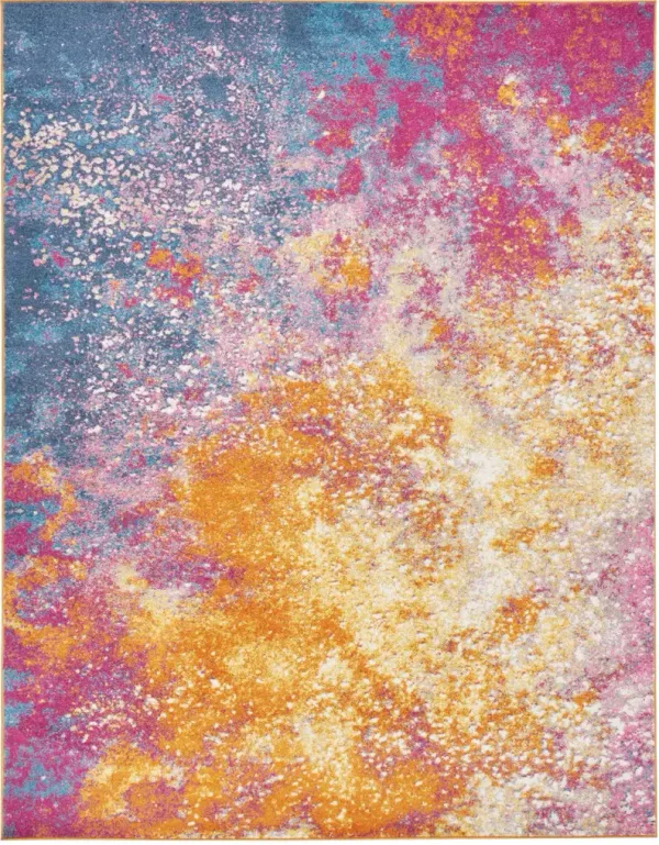 7' x 10' Abstract Power Loom Area Rug - Sunset