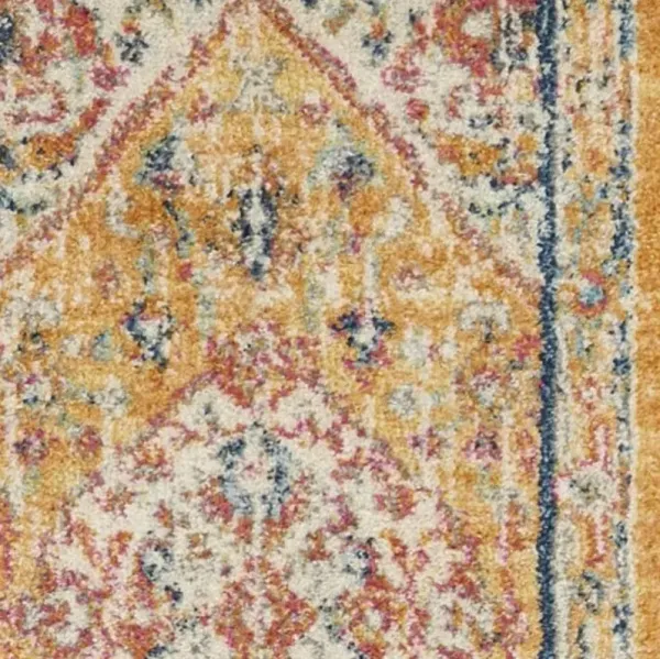 10' Dhurrie Runner Rug - Yellow And Ivory