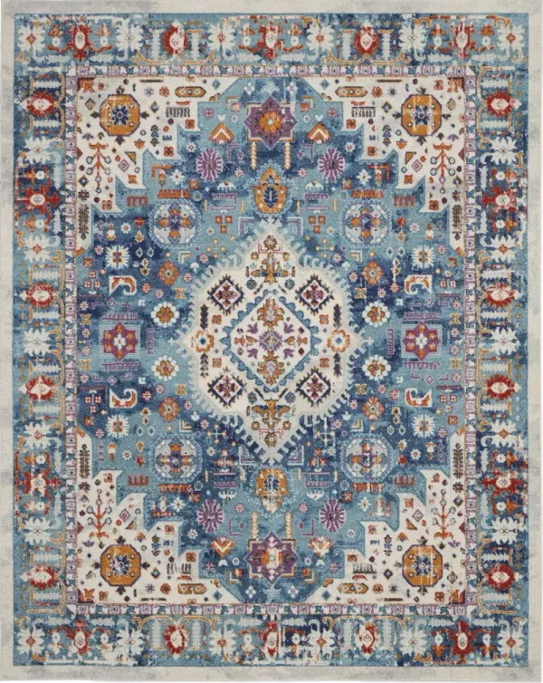 8' x 10' Power Loom Area Rug - Blue