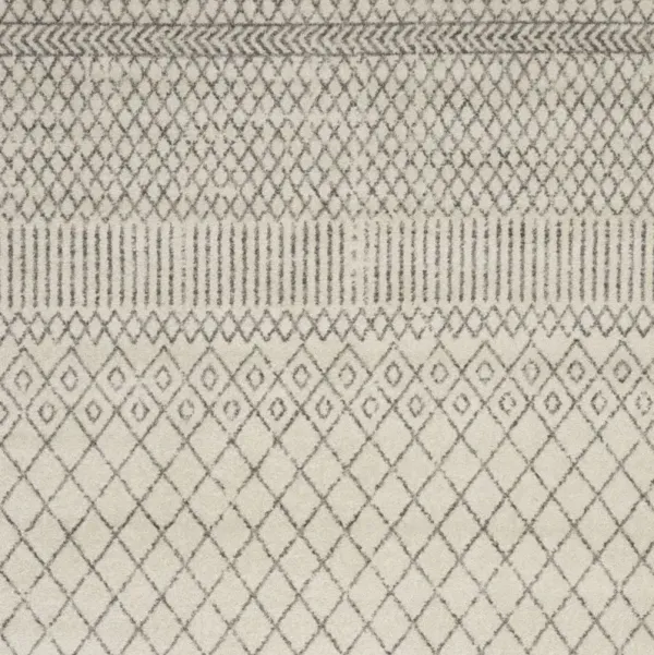 6.6' x 9.5' Geometric Power Loom Area Rug - Gray