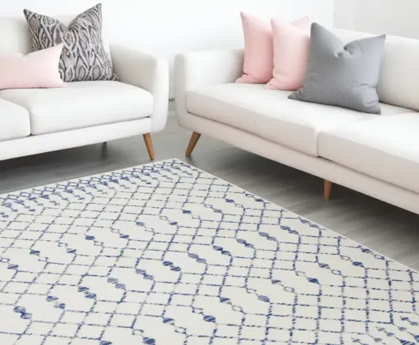 6' x 9' Geometric Berber Area Rug - Ivory