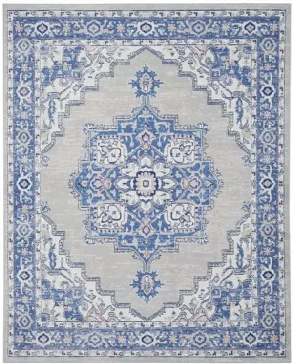 4' x 6' Floral Dhurrie Area Rug - Blue Gray
