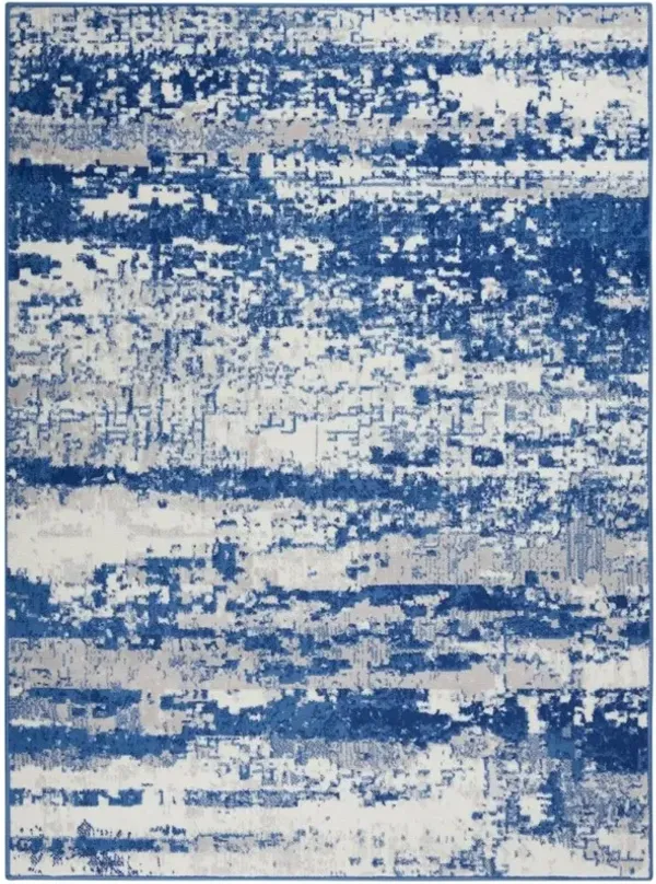 6' x 9' Ombre Dhurrie Area Rug - Blue And Ivory