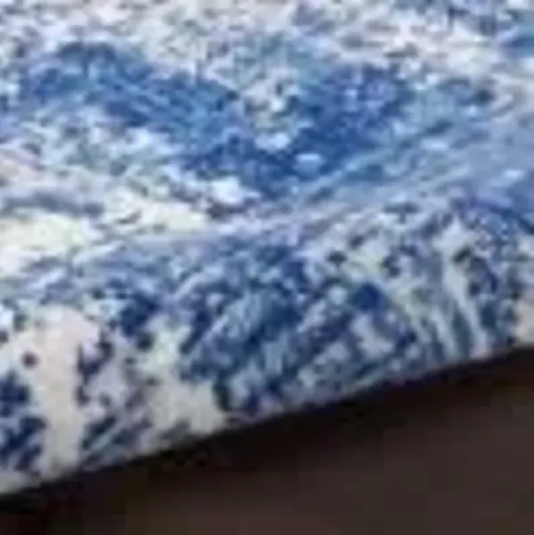 6' x 9' Contemporary Abstract Dhurrie Polypropylene Area Rug - Blue And Ivory