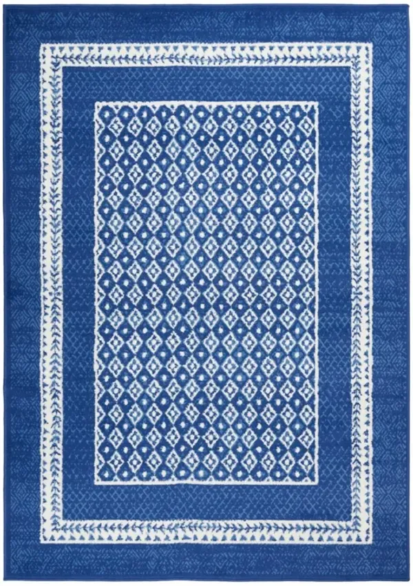 4' x 6' Contemporary Geometric Dhurrie Area Rug - Navy Blue