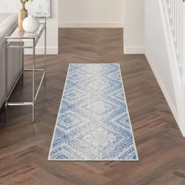 4' x 6' Geometric Dhurrie Area Rug - Light Blue
