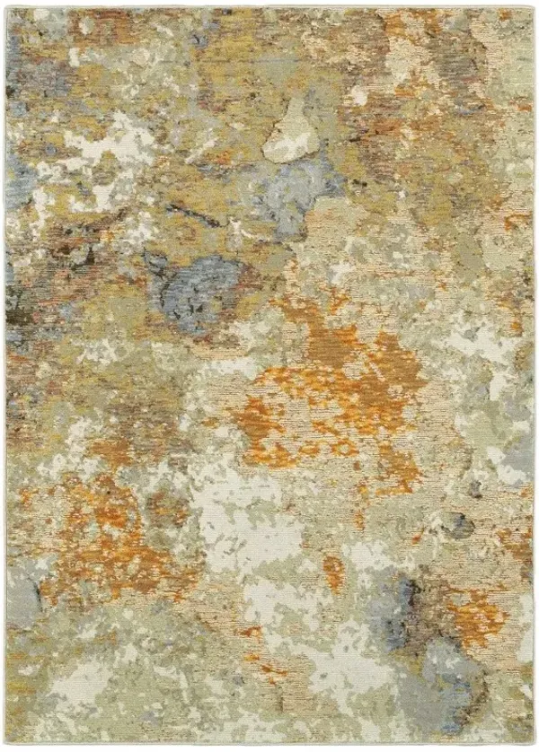 3' x 5' Power Loom Area Rug - Gold And Ivory