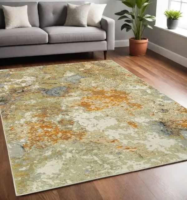 5' x 7' Power Loom Area Rug - Gold And Ivory