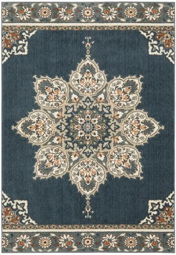 10' x 13' Floral Medallion Indoor Area Rug - Blue And Beige
