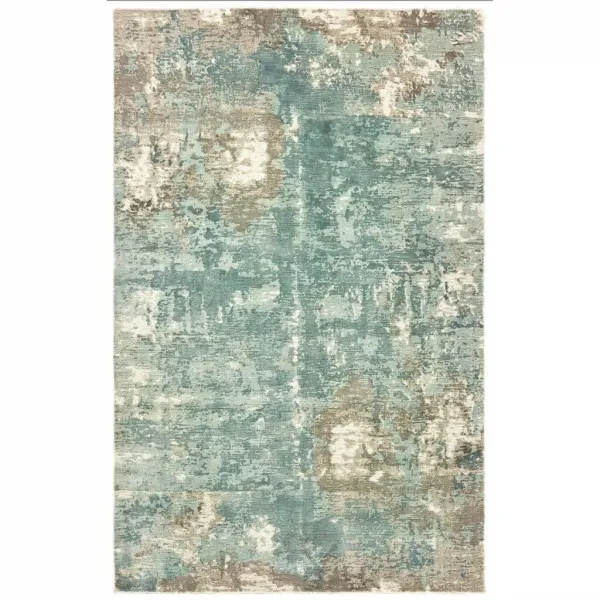 8' x 10' Abstract Pattern Indoor Area Rug - Blue And Gray