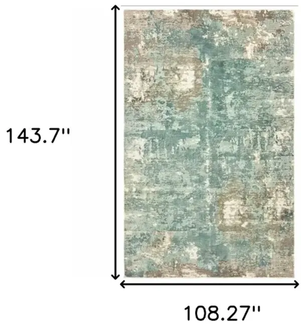 9' x 12' Abstract Pattern Indoor Area Rug - Blue And Gray