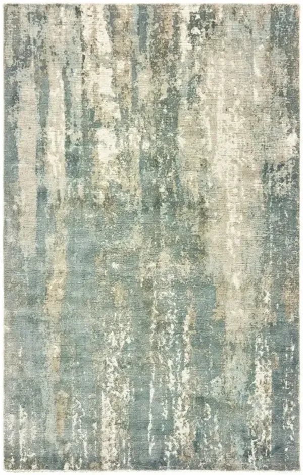 10' x 14' Abstract Splash Indoor Area Rug - Blue And Gray