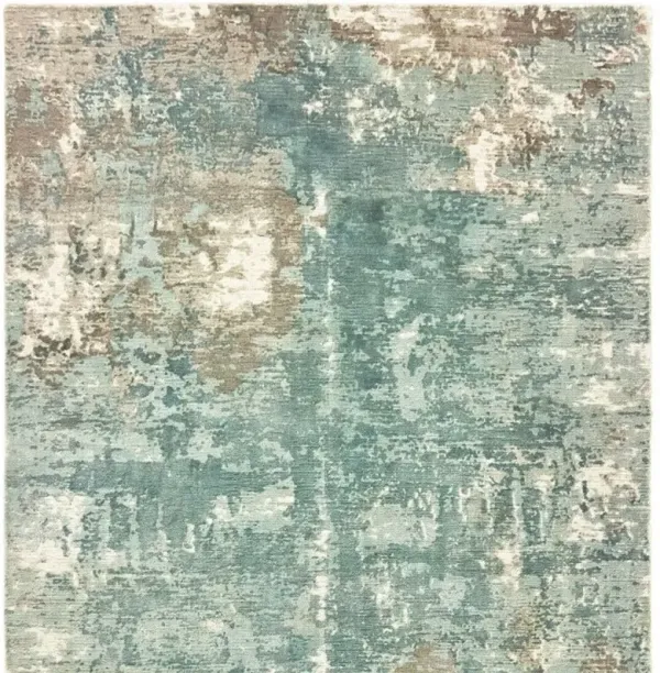 10' x 14' Abstract Pattern Indoor Area Rug - Blue And Gray