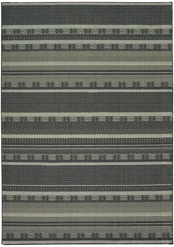 3' x 6' Machine Woven Geometric Indoor Area Rug - Black Ivory
