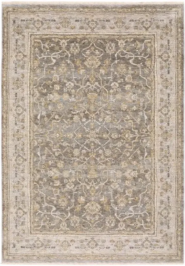 9' x 12' Machine Woven Oriental Indoor Arean Rug - Beige Gray