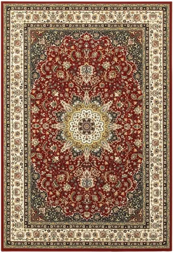 6' x 9' Machine Woven Oriental Indoor Area Rug - Red Ivory