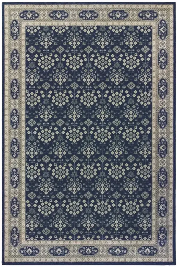 7' x 10' Floral Ditsy Area Rug - Navy And Gray