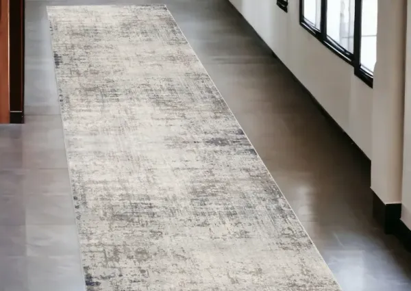 2' x 13' Distressed Vines Runner Rug - Navy And Beige