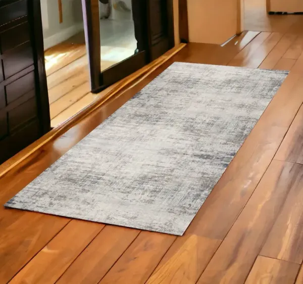 2' x 6' Distressed Striations Area Rug - Navy Blue