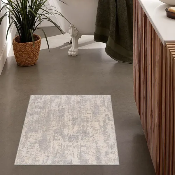 2.7' x 4.7' Abstract Dhurrie Area Rug - Gray