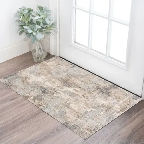 3' x 5' Abstract Dhurrie Area Rug - Beige
