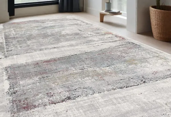 5' x 8' Abstract Irregular Blocks Area Rug - Gray