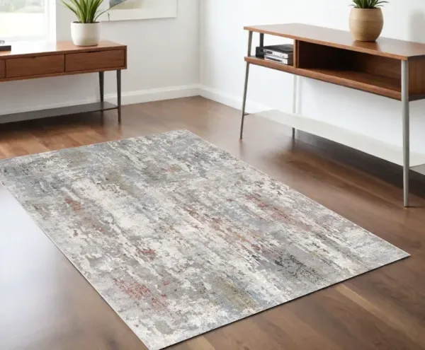 4' x 6' Abstract Pattern Area Rug - Gray
