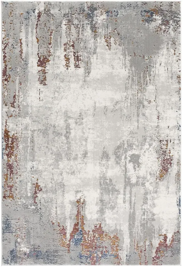 8' x 11' Abstract Area Rug - Gray And Ivory