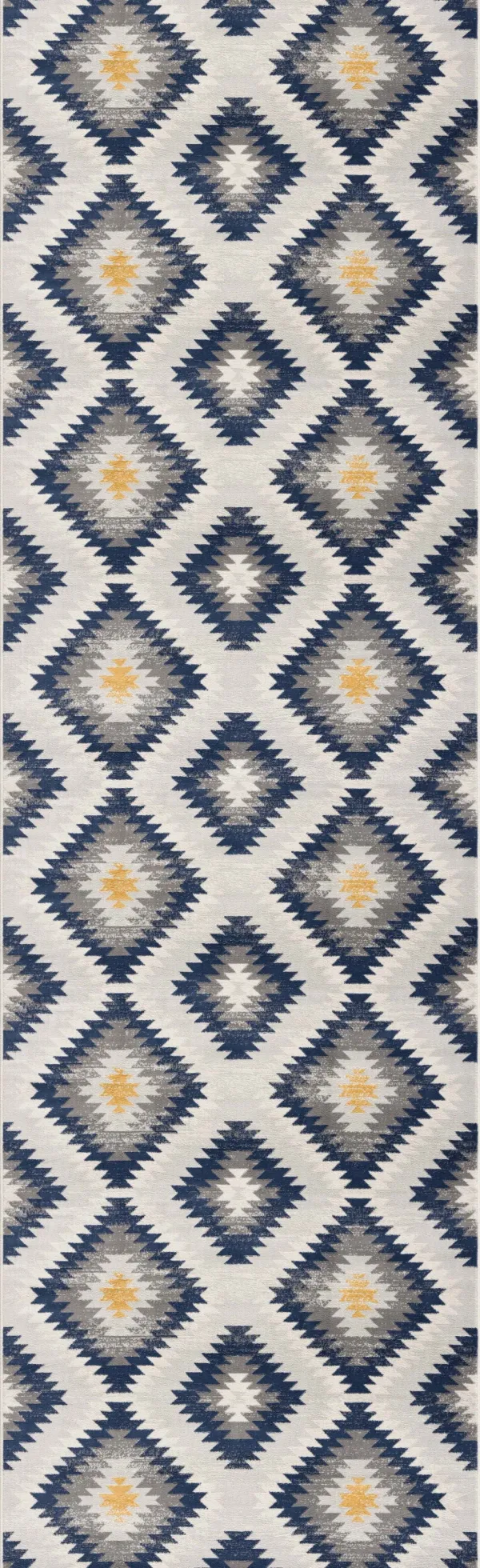 20' Ikat Kilim Runner Rug - Blue