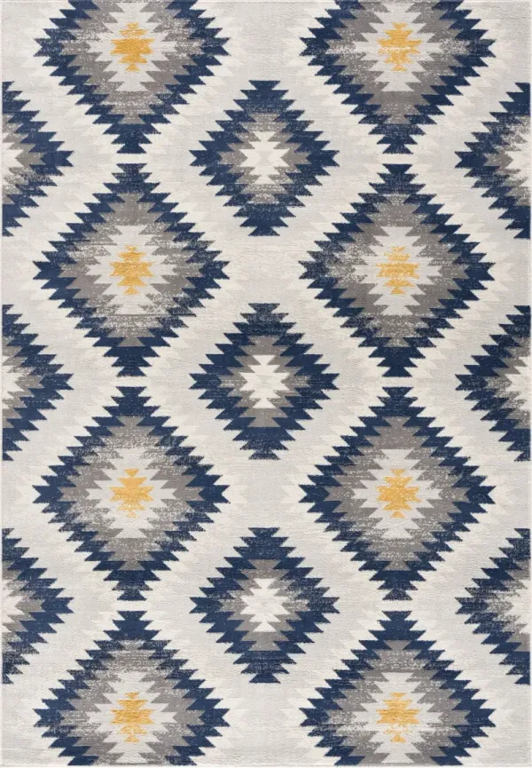 4' x 6' Ikat Kilim Area Rug - Blue