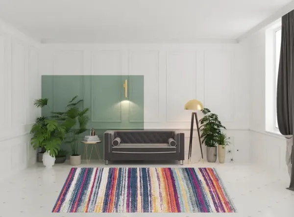 8' x 11' Irregular Striped Area Rug - Multicolor