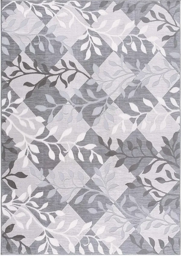 5' x 8' Area Rug - Gray Diamond And Vines