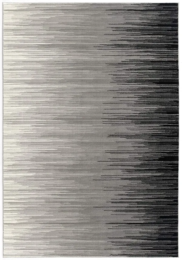 2' x 10' Transitional Striped Runner Rug - Black